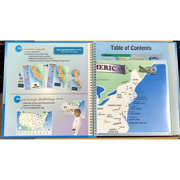 Sticker ATLAS United States Interactive Wall Map Game Activities Kids Learn NEW - Picture 5 of 8